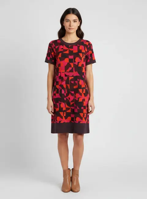 M Missoni Multicolor Geometric Printed Crepe Shift Dress M