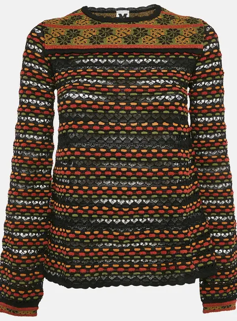 M Missoni Multicolor Pointelle Knit Top S