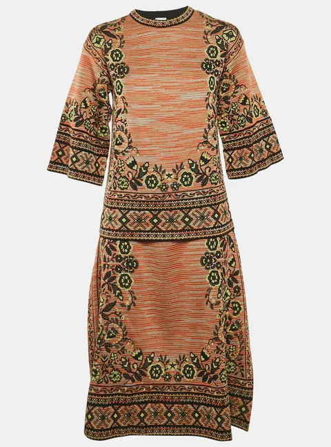 M Missoni Multicolor Patterned Knit Top and Midi Skirt Set S/L