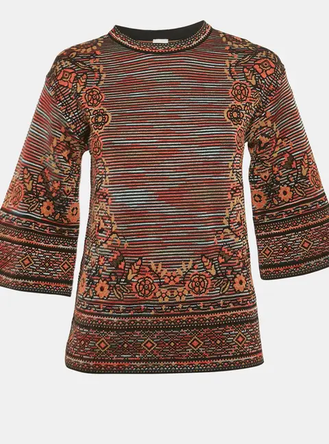 M Missoni Multicolor Patterned Knit Sweater Top S