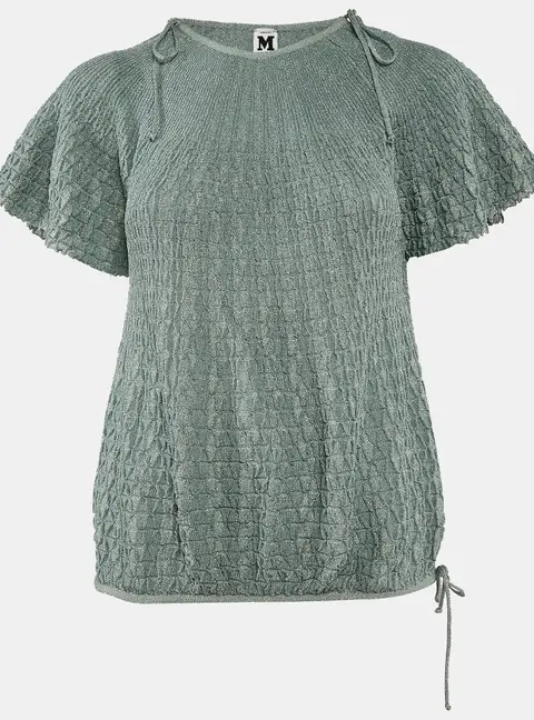 M Missoni Green Patterned Lurex Knit Sweater Top L