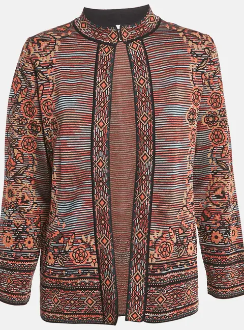 M Missoni Brown Floral Pattern Knit Cardigan M