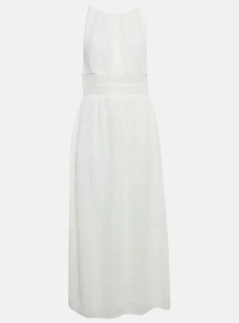 M Missoni White Patterned Knit Sleeveless Long Dress L