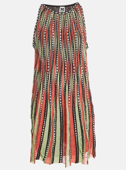 M Missoni Multicolor Patterned Knit Sleeveless Mini Dress L