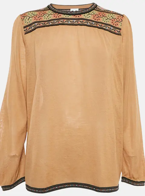 M Missoni Brown Wool Knit Long Sleeve Top L