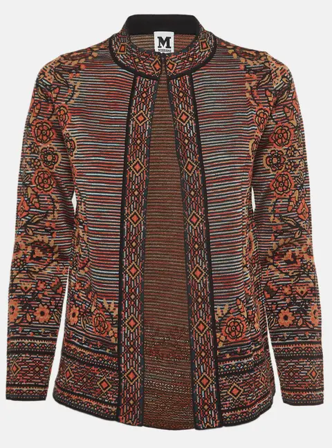 M Missoni Multicolor Patterned Knit Cardigan M