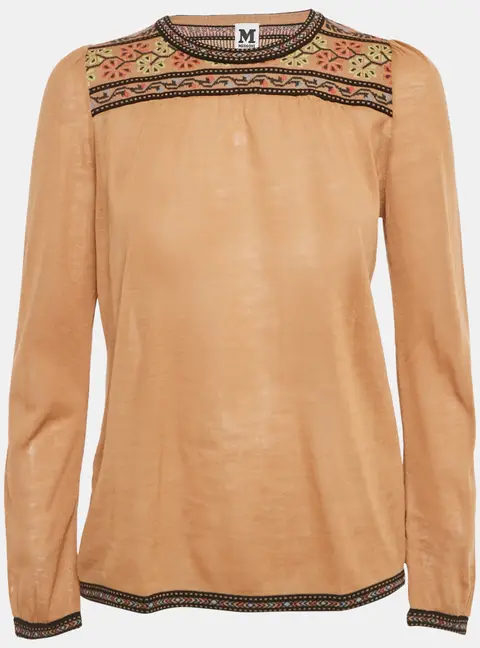 M Missoni Beige Knit Full Sleeve Top S