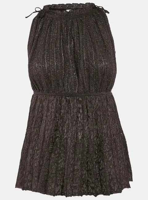 M Missoni Purple Lurex Knit Sleeveless Tunic Top L