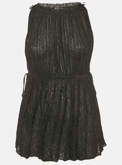 M Missoni Black Lurex Knit Sleeveless Tunic Top M