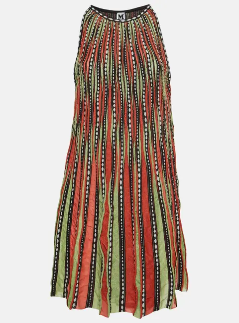 M Missoni Multicolor Striped Knit Sleeveless Mini Dress L