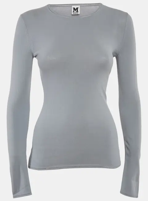 M Missoni Grey Stretch Knit Crewneck Sweatshirt M