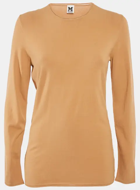 M Missoni Beige Stretch Knit Crewneck Sweatshirt M