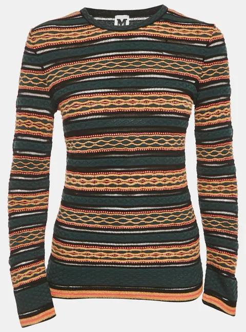 M Missoni Multicolor Patterned Knit Full Sleeve Top L