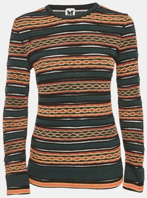 M Missoni Multicolor Patterned Knit Full Sleeve Top S