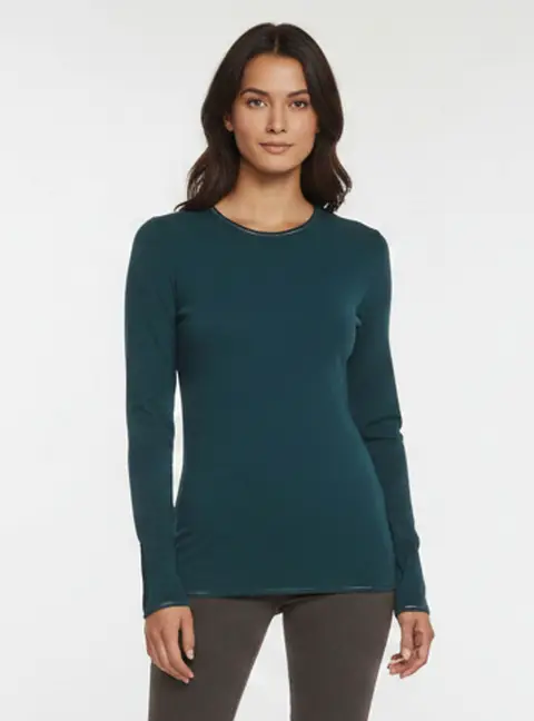 M Missoni Teal Blue Stretch Knit Crewneck Sweatshirt L