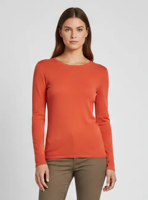 M Missoni Orange Stretch Knit Crewneck Sweatshirt XXL