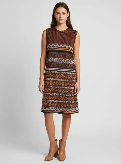 M Missoni Multicolor Patterned Lurex Knit Mini Dress XL