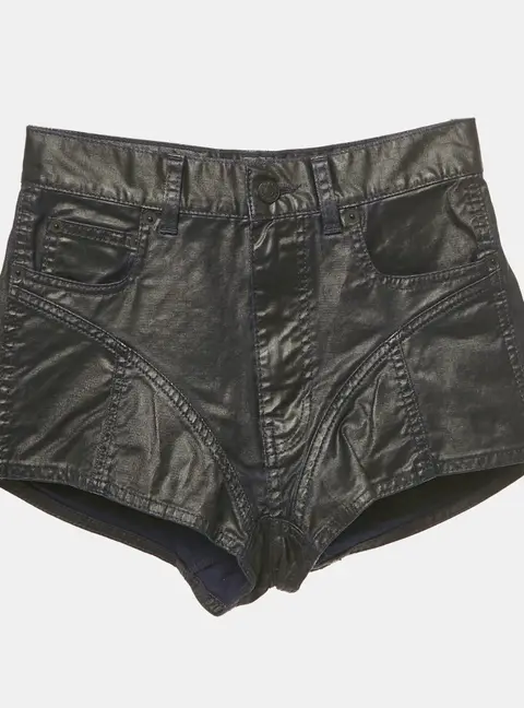 Mugler Navy Blue Nylon Shorts S