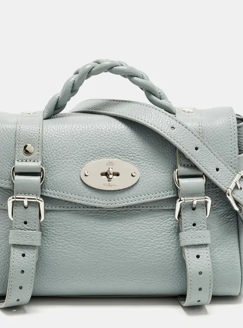 Mulberry Alexa Mini Light Blue Leather Top Handle Bag