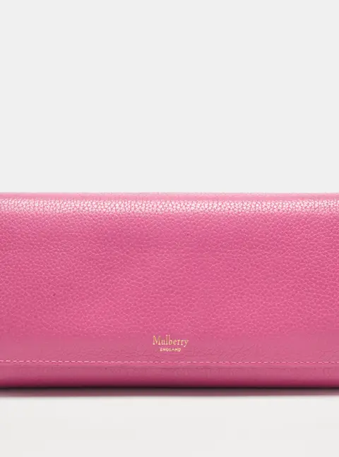 Mulberry Flap Pink Leather Continental Wallet