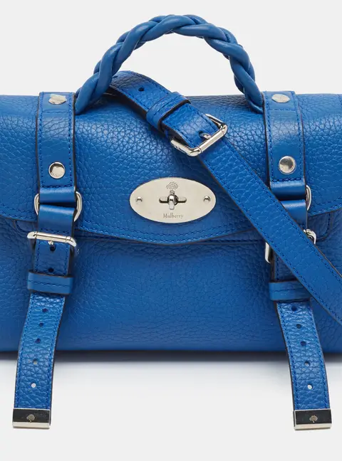 Mulberry Alexa Mini Blue Leather Crossbody Bag