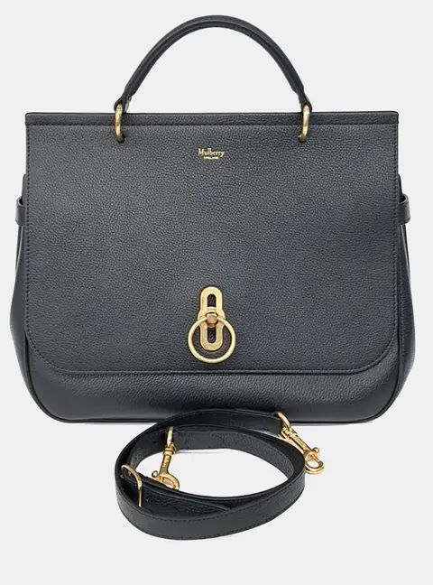 Mulberry Black Leather Amberley Satchel Bag