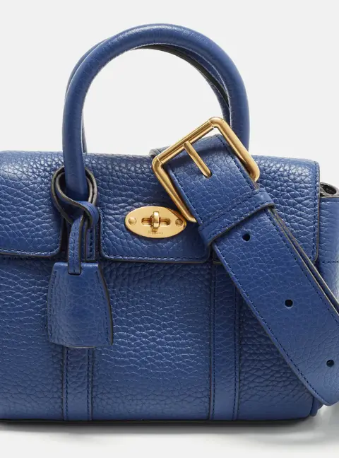 Mulberry Bayswater Mini Blue Leather Satchel