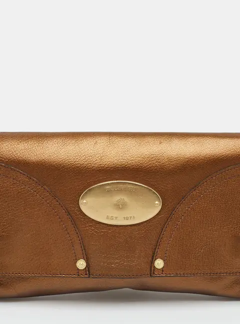 Mulberry Poppy Metallic Leather Clutch