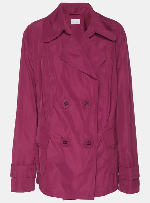 MYBC Pink Nylon Double Breasted Belted Blazer XL