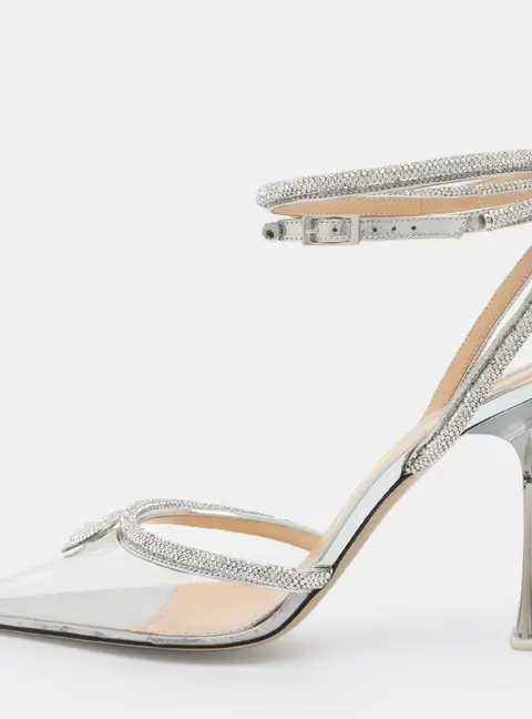 Mach & Mach Georgia Size 41 Transparent Crystals and PVC Pumps