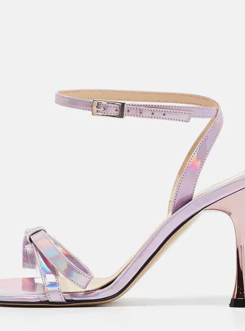 Mach & Mach French Bow Size 37 Multicolor Leather Ankle Strap Sandals