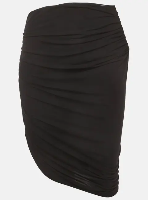 Magda Butrym Black Jersey Asymmetric Ruched Skirt M