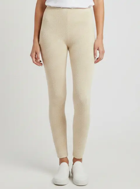 Magda Butrym Cream Knit Regular Fit Pants S