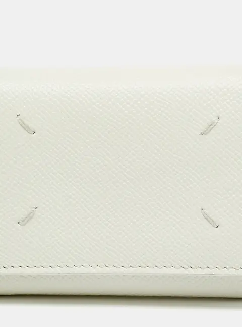 Maison Martin Margiela Four-Stitch White Leather Trifold Wallet