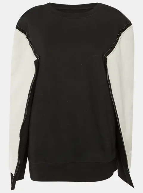 Maison Martin Margiela Monochrome Cotton Knit Cape Sleeve Sweatshirt L