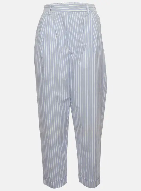 Maison Martin Margiela Blue/White Striped Cotton Trousers S