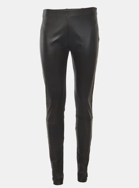 Maison Martin Margiela Black/Grey Knit and Leather Leggings M