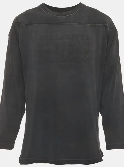 Maison Martin Margiela Grey Cotton Long Sleeve Crewneck Sweatshirt XL