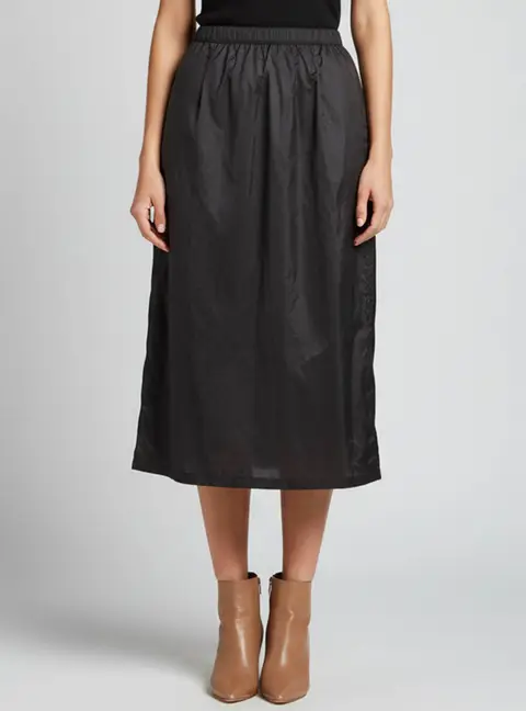 Maison Martin Margiela Black Taffeta Midi Skirt M