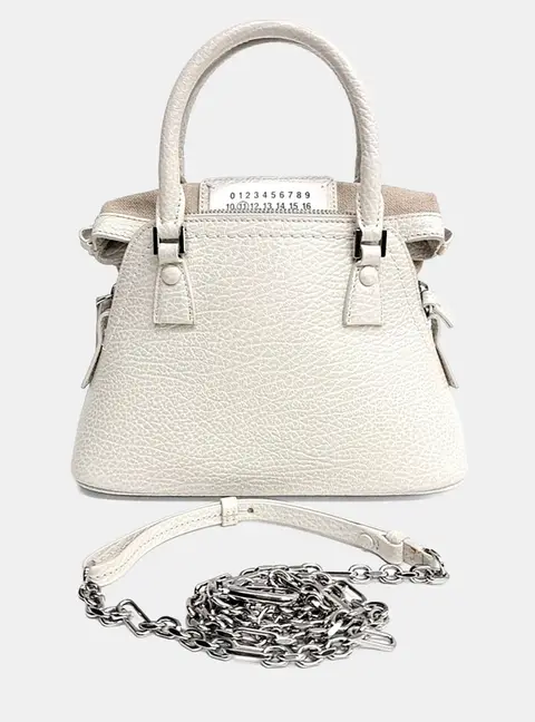 Maison Martin Margiela Beige Leather Micro 5AC Bag