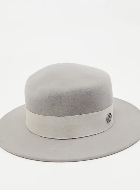 Maison Michel Paris Pearl Grey Felt Kiki Hat M