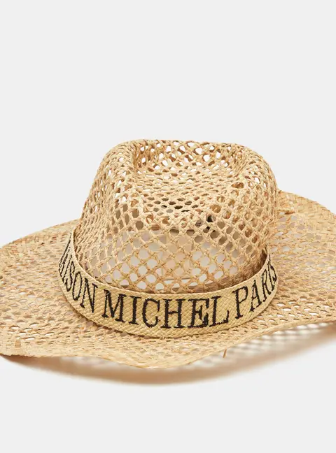 Maison Michel Paris Beige Straw Sun Hat M