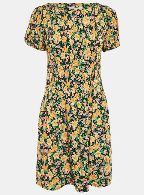 Maje Multicolor Floral Print Crepe Pleated Mini Dress L