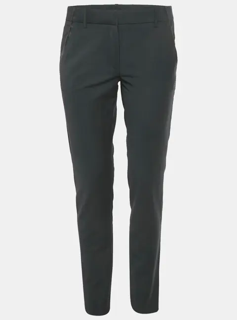 Maje Anthracite Grey Checked Wool Decolore Tailored Trousers S