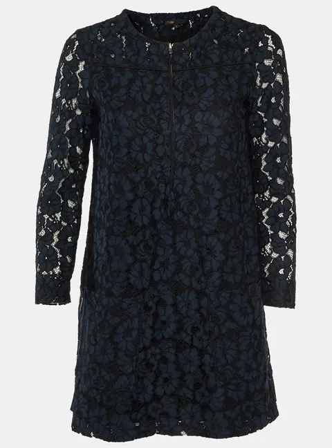 Maje Navy Blue Floral Lace Shift Dress M