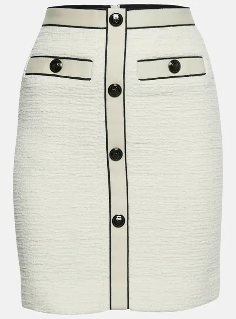 Maje White Tweed Mini Skirt XS