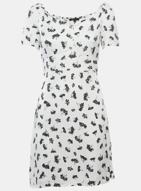 Maje White Patterned Crepe Printed Smocked Mini Dress S