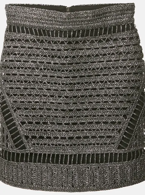 Maje Metallic Lurex Crochet Mini Skirt S