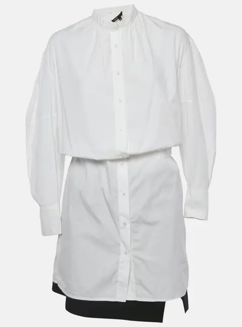 Maje White/Black Cotton Shirt Dress and Skirt Set M