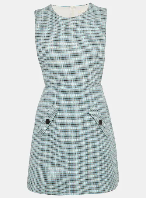 Maje Blue Patterned Cotton Riopa Mini Dress L